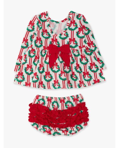 Deck The Halls Knit Long Sleeve Twirl Top and Bloomer Set