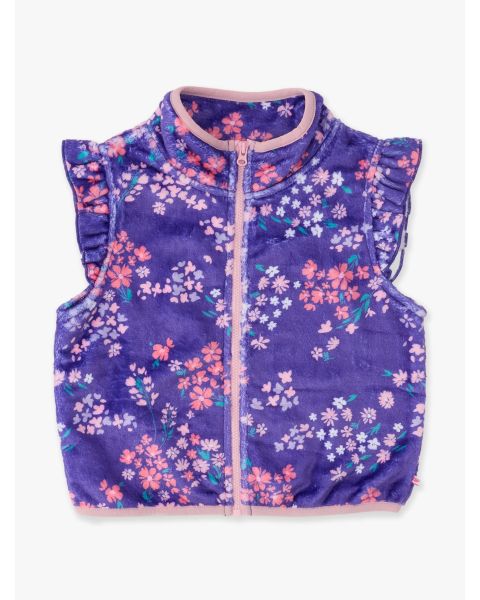 Purple Meadow Ruffle Marshmallow Fleece Vest
