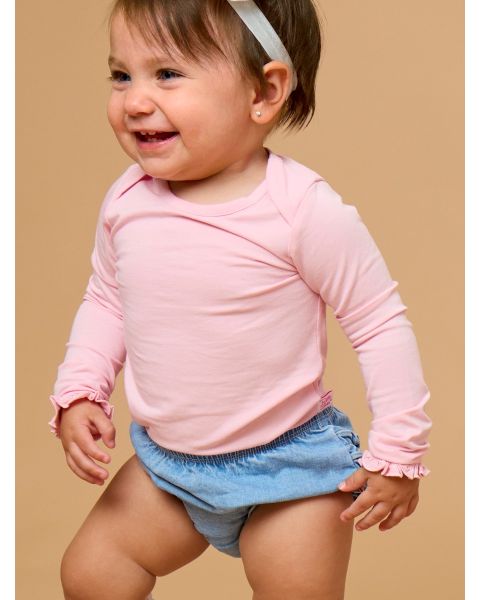 Light Wash Stretch Denim RuffleButt Bloomer
