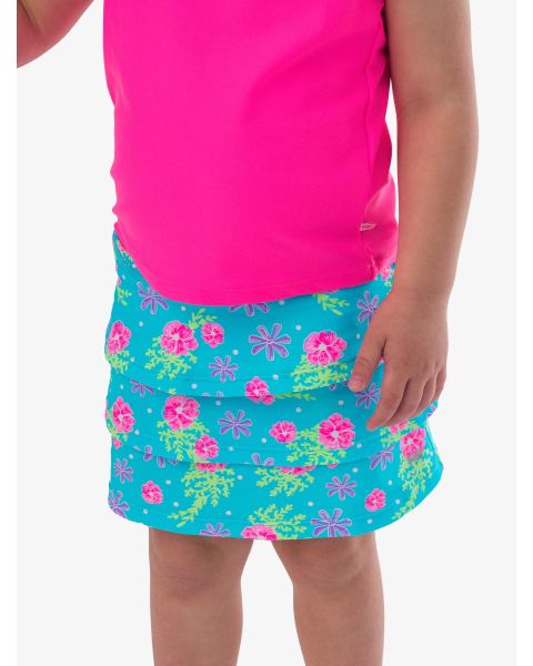 Neon Happy Hibiscus Active Skort