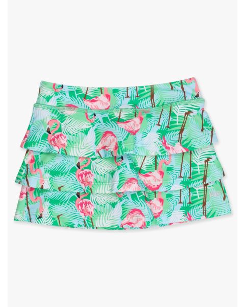 Green Vibrant Flamingo Active Skort