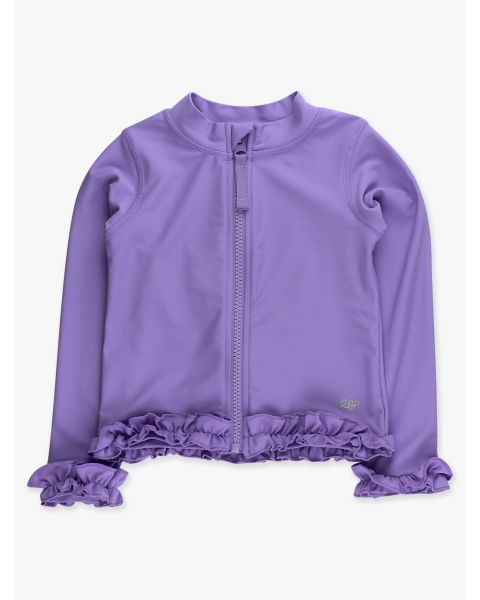 Wisteria Purple Active Full Zip Ruffle Jacket