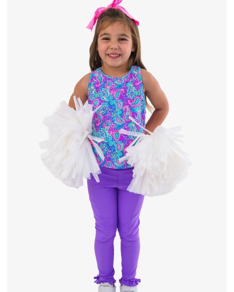 Neon Purple Active Pocket Ruffle Legging