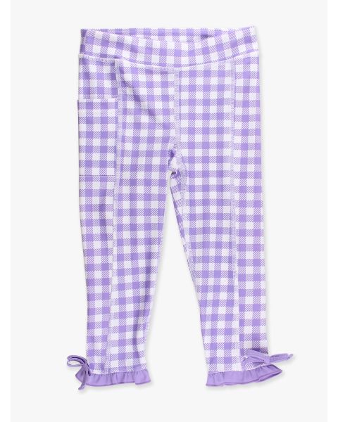 Wisteria Purple Gingham Active Pocket Ruffle Legging
