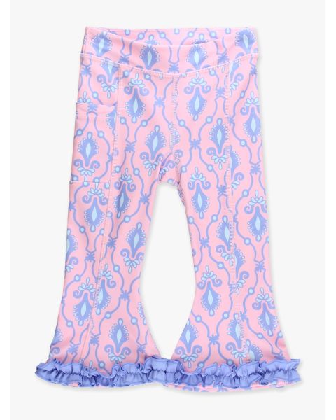 Pink Fairytale Jewels Active Flared Ruffle Hem Pants