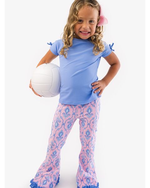 Pink Fairytale Jewels Active Flared Ruffle Hem Pants
