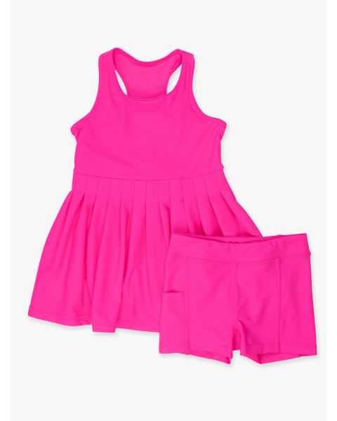 Neon Magenta Active Dress & Bike Short Set