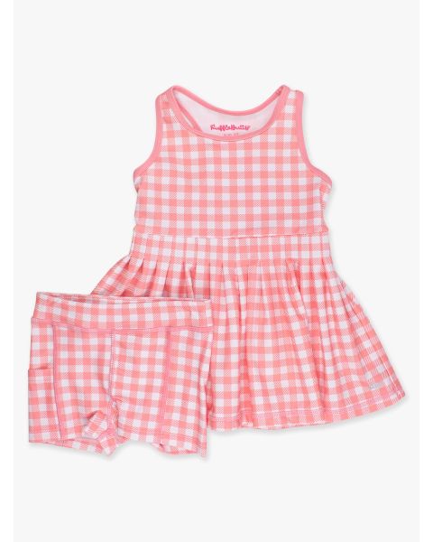 Bubblegum Pink Gingham Active Dress & Bike Short Set