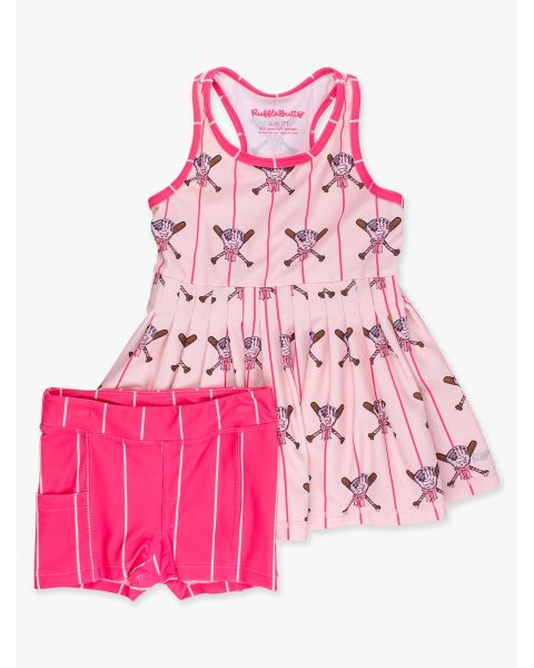 Pink Batter Up Active Dress & Bike Short Set