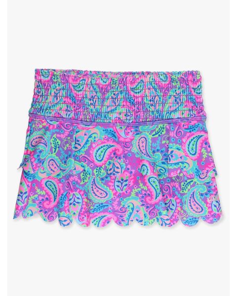 Neon Paisley Pop Active Tiered Flare Skort