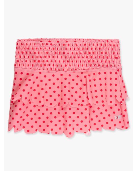 Bubblegum & Vintage Red Polka Dots Active Tiered Flare Skort