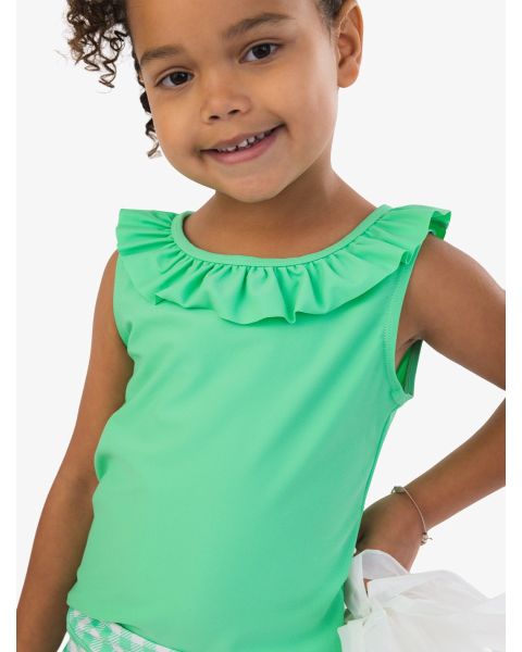 Spring Green Active Ruffle Tank Top