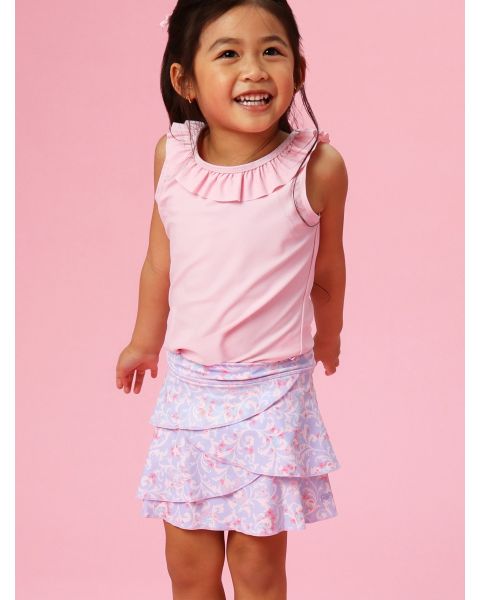 Lavender Floral Princess Active Princess Tiered Skort