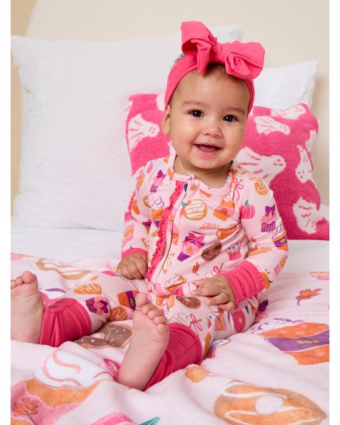 Autumn Spice Convertible Ruffle One Piece Pajama, Bamboo Viscose