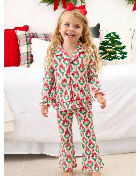 Deck The Halls Ruffle Flare Pajama Set