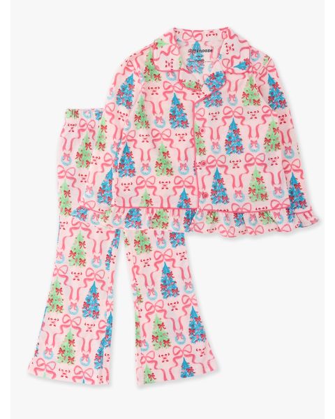Merry & Bright Bows Ruffle Flare Pajama Set