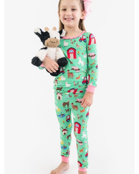 Farm Friends Ruffle Long Sleeve Pajama Set