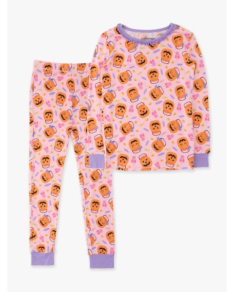 Pumpkin Boo Crew Ruffle Long Sleeve Pajama Set, Bamboo Viscose