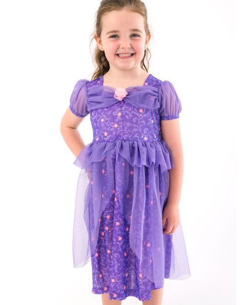 Royal Purple Princess Princess Dress-Up Puff Sleeve Nightgown
