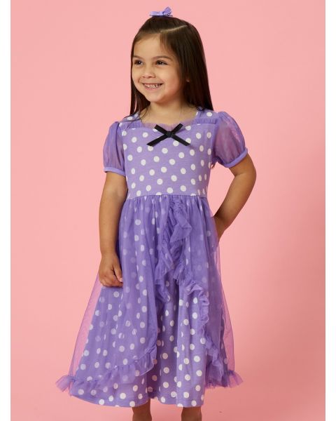 Wisteria Purple Polka Dot Princess Dress-Up Sweetheart Nightgown