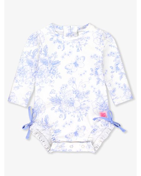 Periwinkle Butterfly Garden Long Sleeve One Piece Rash Guard