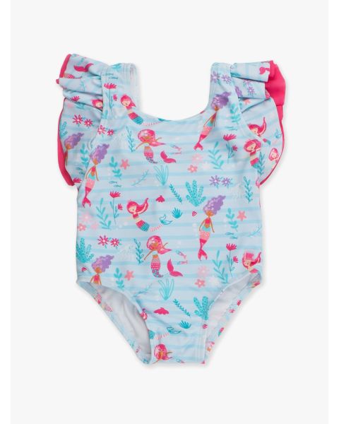 Blue Mermaid Princess Butterfly One Piece Swimsuit