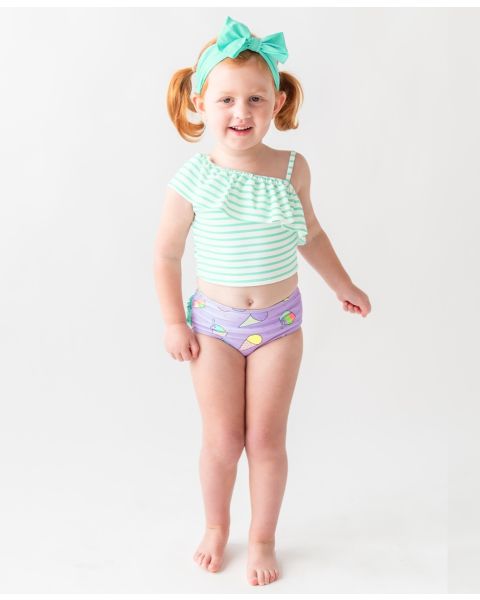 Snow Cones One Shoulder Ruffle Tankini
