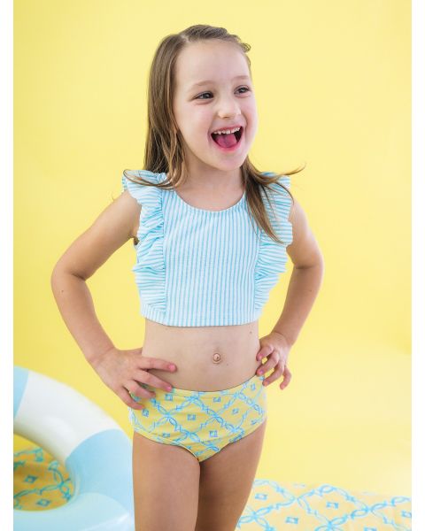 Banana Coastal Charm Waterfall Tankini 2-Piece Swimsuit, with Signature Rear Ruffles