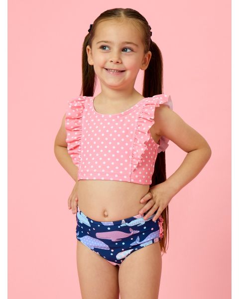 Whale Harbor Waterfall Tankini 2-Piece Swimsuit, with Signature Rear Ruffles