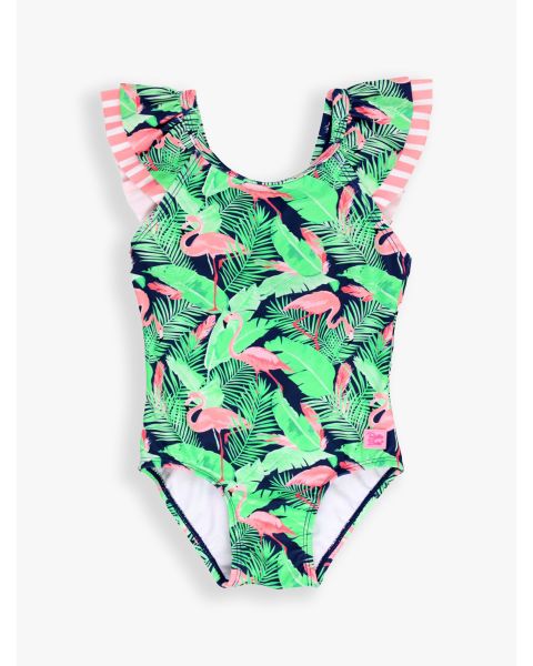 Flamingo Frenzy Ruffle V-Back One Piece