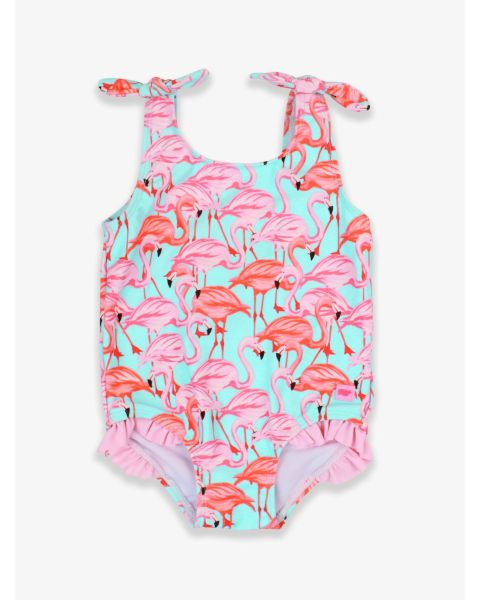 Fab Flamingo Tie Shoulder One Piece