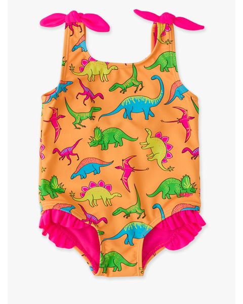 Neon Dino Tie Shoulder One Piece Swimsuit
