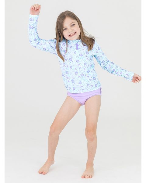 Fairytale Garden Long Sleeve Zipper Rash Guard Bikini
