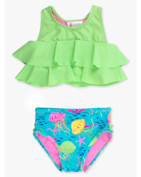 Neon Jelly Time Flounce Bikini 2-Piece Swimsuit, with Signature Rear Ruffles
