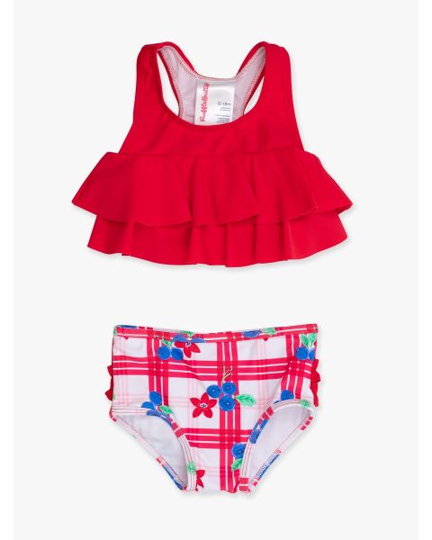 Red, White, & Blueberry Flounce Bikini 2-Piece Swimsuit, with Signature Rear Ruffles