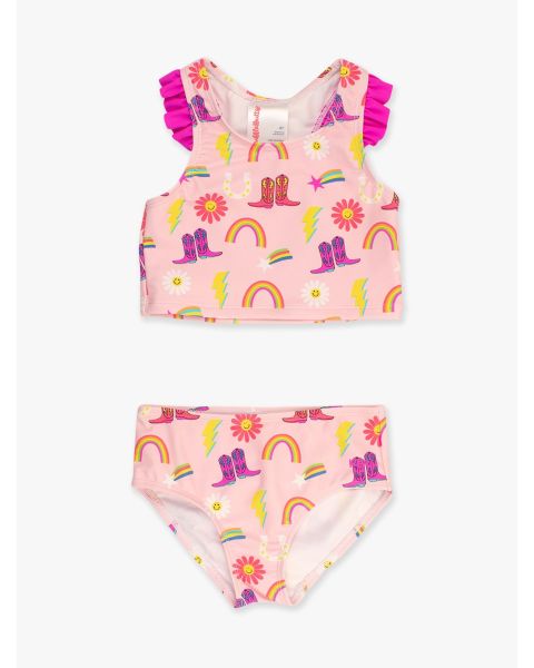 Cowgirl Cutie Girls Racerback Flutter Tankini