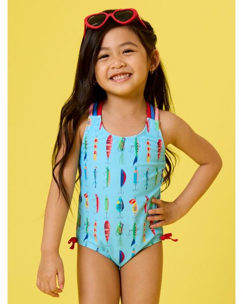 Gone Fishin Cross-Back One Piece Swimsuit