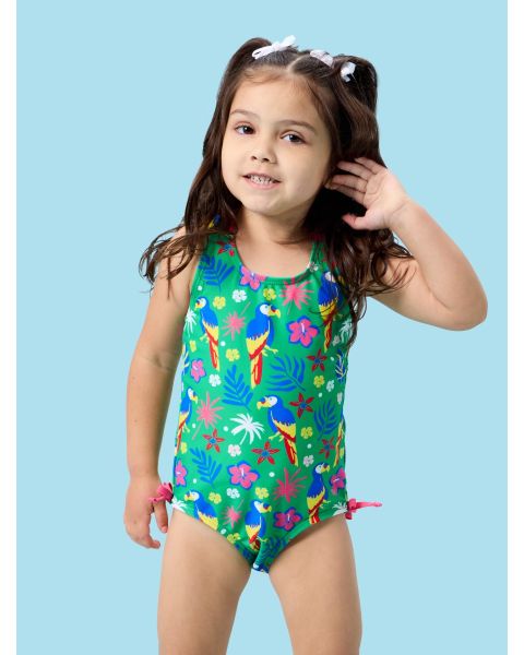 Parrot Palms Cross-Back One Piece Swimsuit