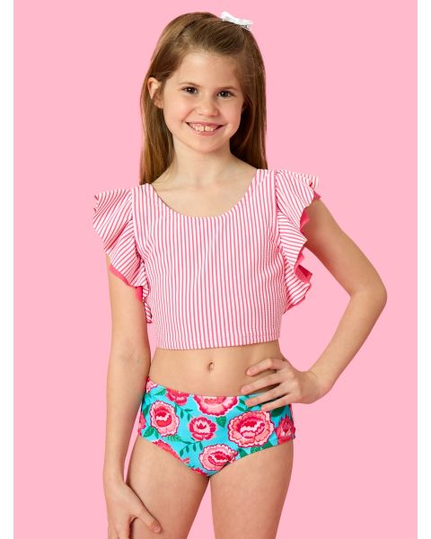 Bright Blossoms Butterfly Tankini 2-Piece Swimsuit