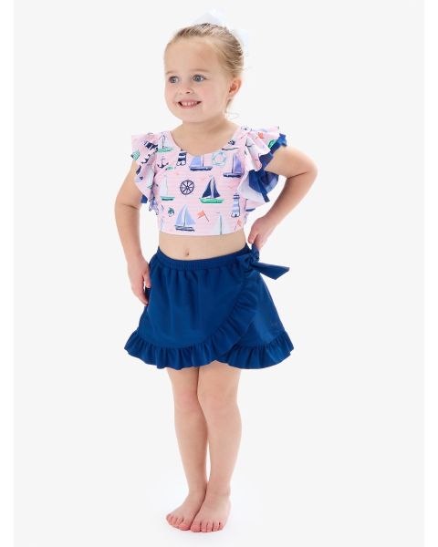 Navy Swim Bow Skirt Cover-Up