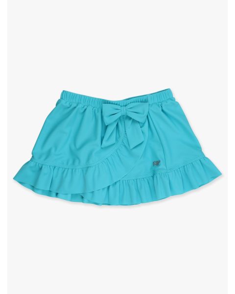Bright Aqua Swim Bow Skirt Cover-Up