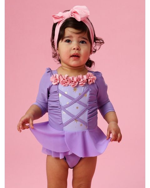 Amethyst Princess Dress-Up Long Sleeve One Piece Swimsuit