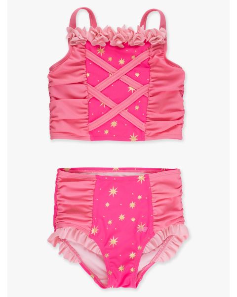 Royal Pink Princess Dress-Up 2-Piece Swimsuit
