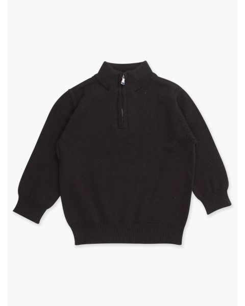 Black Quarter-Zip Sweater