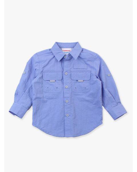 Periwinkle Blue Sun Protective Button Down Shirt