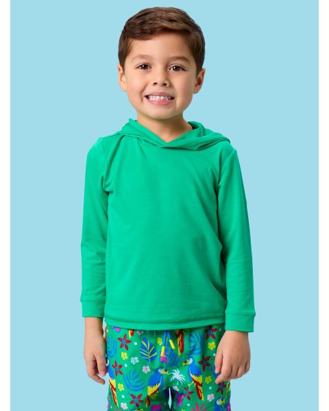 Bright Green Sun Protective Hooded Shirt