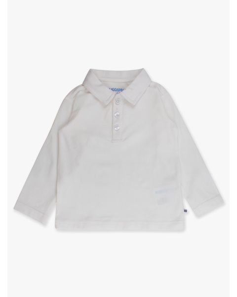 White Knit Polo Shirt