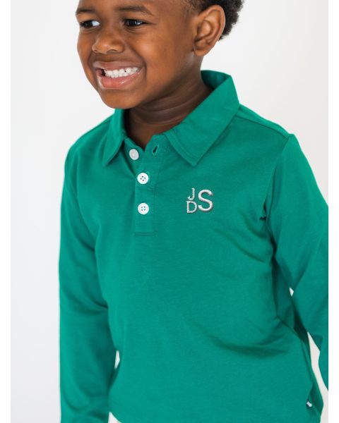 Emerald Green Knit Polo Shirt