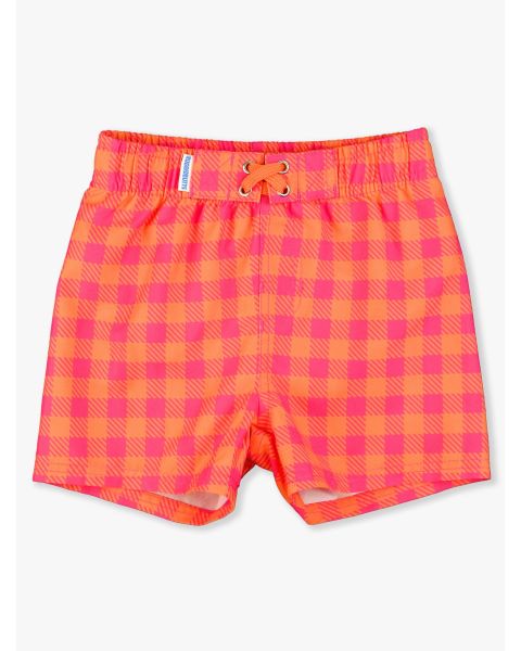 Sunset Sorbet Gingham Swim Trunks