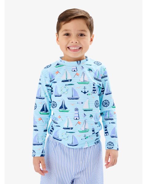 Blue Sweet Sails Long Sleeve Rash Guard